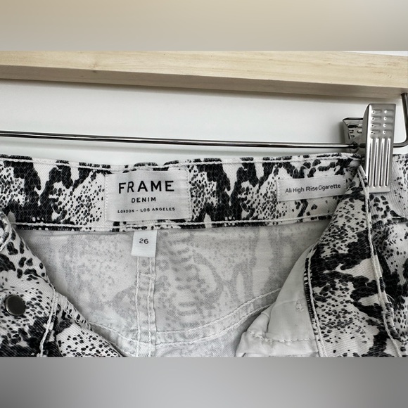 SOLD | Frame Ali High Rise Cigarette Jeans Tonal Python Print - Picture 7 of 11